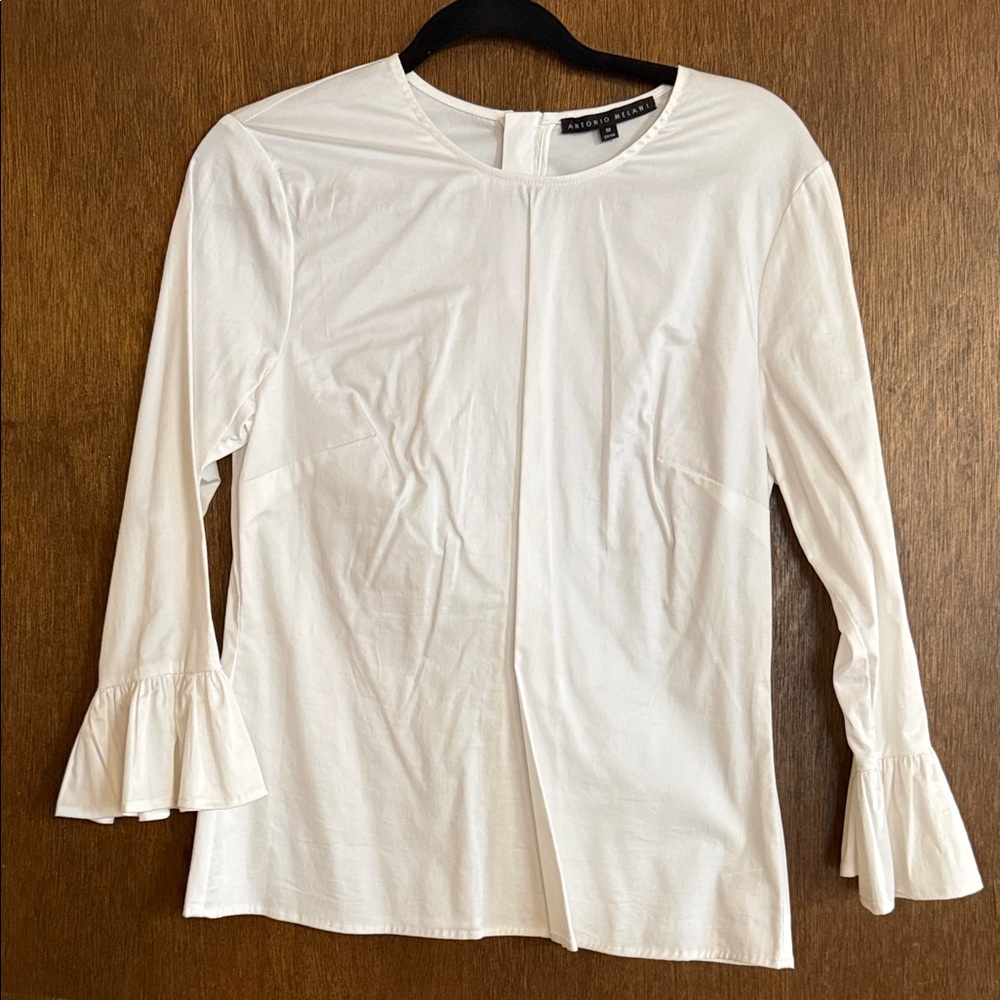 Banana Republic Cream Blouse with Ruffle Cuffs